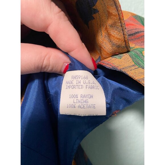 Vintage Karen‎ Kane Orange Leaf Button Up Vest Size Medium - Picture 6 of 8